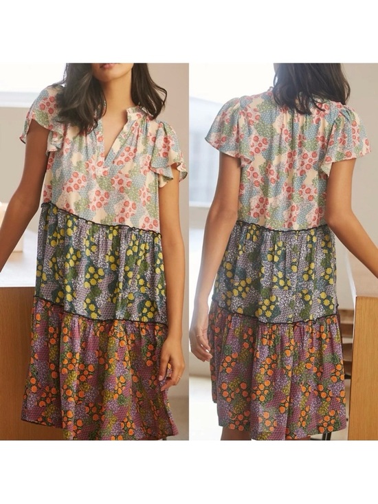 Anthropologie Dresses & Skirts - Anthropologie Penrose Tiered Tunic Dress Floral Mixed Print Boho Bohemian